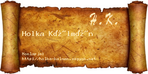 Holka Kálmán névjegykártya